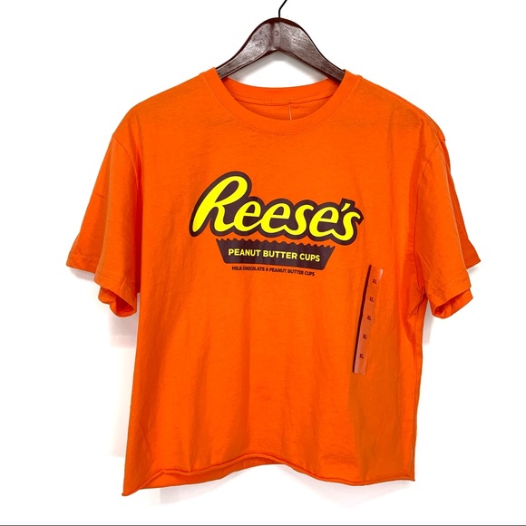 Reese’s Peanut Butter Cups Graphic Tee Short Sleeve Rolled Hem Boxy Fit Size XL - Picture 2 of 14